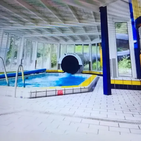 Knusse Met Binnen En Buitenzwembad Op Het Park