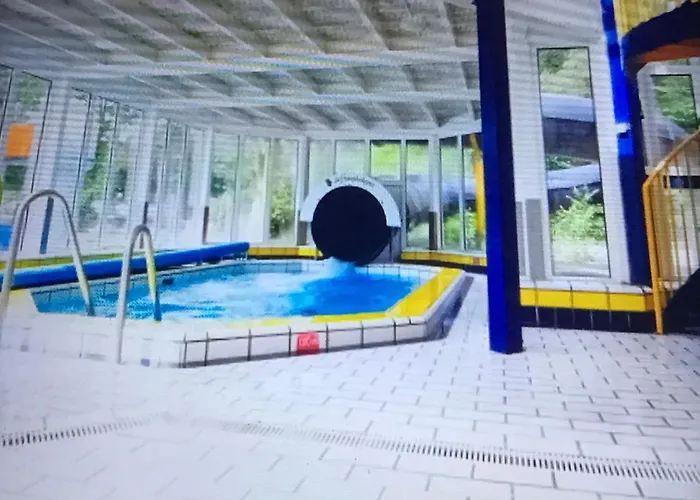 Knusse Met Binnen En Buitenzwembad Op Het Park